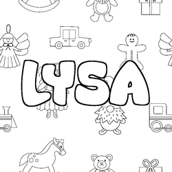 Coloraci&oacute;n del nombre LYSA - decorado juguetes