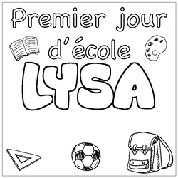Coloraci&oacute;n del nombre LYSA - decorado primer d&iacute;a de escuela