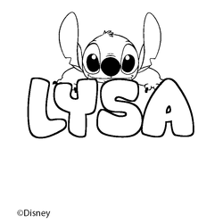 Coloraci&oacute;n del nombre LYSA - decorado Stitch