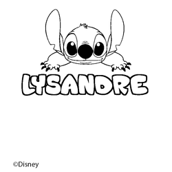 Coloraci&oacute;n del nombre LYSANDRE - decorado Stitch
