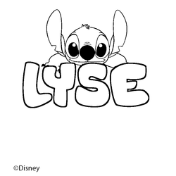 Coloraci&oacute;n del nombre LYSE - decorado Stitch