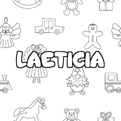Coloraci&oacute;n del nombre LAETICIA - decorado juguetes