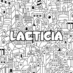 Coloraci&oacute;n del nombre LAETICIA - decorado ciudad