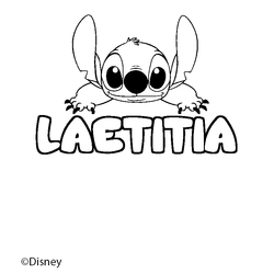 Coloraci&oacute;n del nombre LAETITIA - decorado Stitch