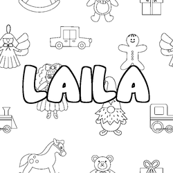 Coloraci&oacute;n del nombre LAILA - decorado juguetes