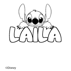 Coloraci&oacute;n del nombre LAILA - decorado Stitch