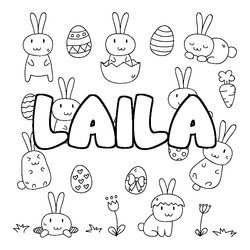 Coloraci&oacute;n del nombre LAILA - decorado Pascua