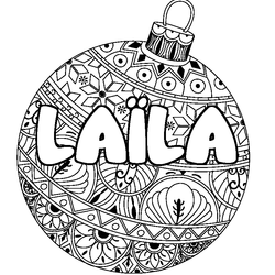Coloraci&oacute;n del nombre LA&Iuml;LA - decorado bola de Navidad