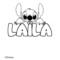 Coloraci&oacute;n del nombre LA&Iuml;LA - decorado Stitch