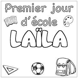 Coloraci&oacute;n del nombre LA&Iuml;LA - decorado primer d&iacute;a de escuela