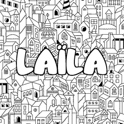 Coloraci&oacute;n del nombre LA&Iuml;LA - decorado ciudad