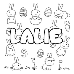 Coloraci&oacute;n del nombre LALIE - decorado Pascua