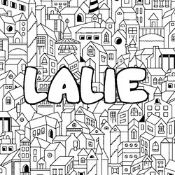 Coloraci&oacute;n del nombre LALIE - decorado ciudad