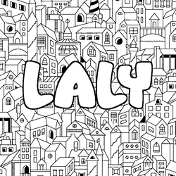 Coloraci&oacute;n del nombre LALY - decorado ciudad