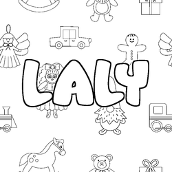 Coloraci&oacute;n del nombre LALY - decorado juguetes