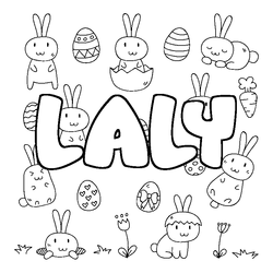 Coloraci&oacute;n del nombre LALY - decorado Pascua
