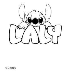 Coloraci&oacute;n del nombre LALY - decorado Stitch