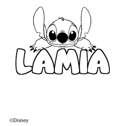 Coloraci&oacute;n del nombre LAMIA - decorado Stitch