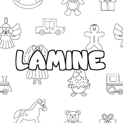 Coloraci&oacute;n del nombre LAMINE - decorado juguetes