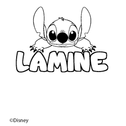 Coloraci&oacute;n del nombre LAMINE - decorado Stitch