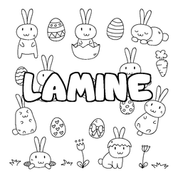 Coloraci&oacute;n del nombre LAMINE - decorado Pascua