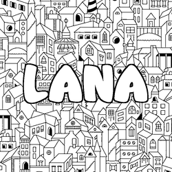 Coloraci&oacute;n del nombre LANA - decorado ciudad