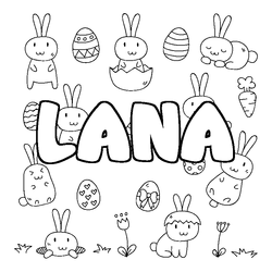 Coloraci&oacute;n del nombre LANA - decorado Pascua