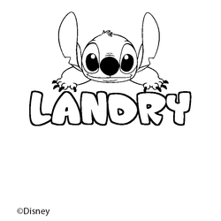 Coloraci&oacute;n del nombre LANDRY - decorado Stitch