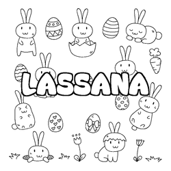 Coloraci&oacute;n del nombre LASSANA - decorado Pascua