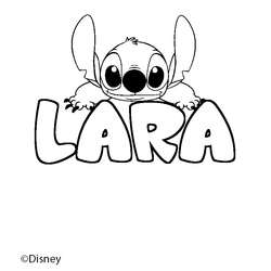 Coloraci&oacute;n del nombre LARA - decorado Stitch