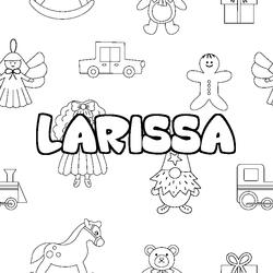 Coloraci&oacute;n del nombre LARISSA - decorado juguetes