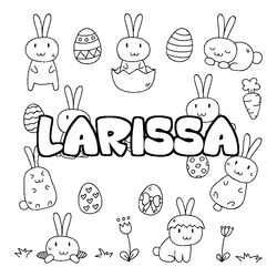 Coloraci&oacute;n del nombre LARISSA - decorado Pascua