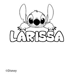 Coloraci&oacute;n del nombre LARISSA - decorado Stitch