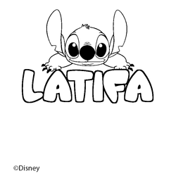 Coloraci&oacute;n del nombre LATIFA - decorado Stitch