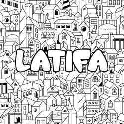 Coloraci&oacute;n del nombre LATIFA - decorado ciudad
