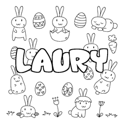 Coloraci&oacute;n del nombre LAURY - decorado Pascua