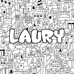 Coloraci&oacute;n del nombre LAURY - decorado ciudad
