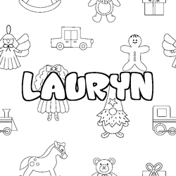 Coloraci&oacute;n del nombre LAURYN - decorado juguetes