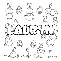 Coloraci&oacute;n del nombre LAURYN - decorado Pascua