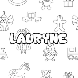 Coloraci&oacute;n del nombre LAURYNE - decorado juguetes