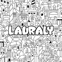 Coloraci&oacute;n del nombre LAURALY - decorado ciudad