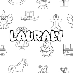 Coloraci&oacute;n del nombre LAURALY - decorado juguetes