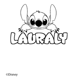 Coloraci&oacute;n del nombre LAURALY - decorado Stitch