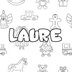 Coloraci&oacute;n del nombre LAURE - decorado juguetes