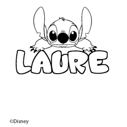 Coloraci&oacute;n del nombre LAURE - decorado Stitch