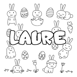 Coloraci&oacute;n del nombre LAURE - decorado Pascua