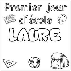 Coloraci&oacute;n del nombre LAURE - decorado primer d&iacute;a de escuela