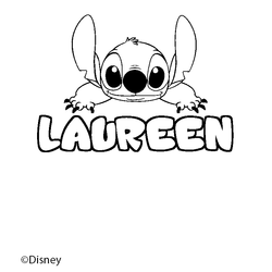Coloraci&oacute;n del nombre LAUREEN - decorado Stitch