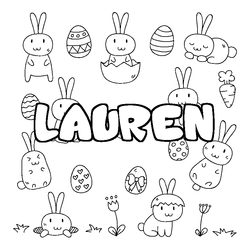 Coloraci&oacute;n del nombre LAUREN - decorado Pascua