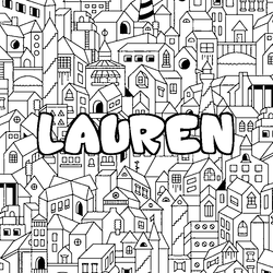 Coloraci&oacute;n del nombre LAUREN - decorado ciudad